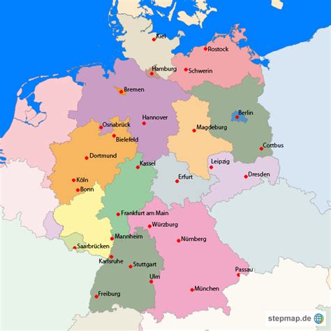 stepmap bundeslaender landkarte fuer deutschland