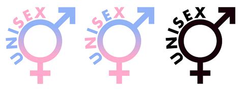 Unisex Symbol Male And Female Sex Sign Combined In Blue Pink And Black