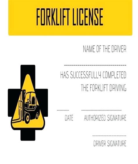 forklift certification template templates