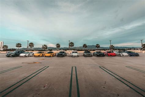 luxury cars parked  parking area  stock photo