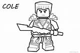 Cole Ninjago Coloring Pages Lego Lineart Printable Color Kids sketch template
