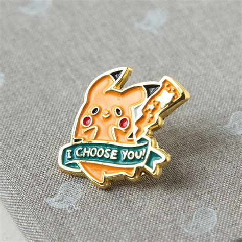Pikachu Soft Enamel Pin Pokemon Lets Go I Choose You Etsy