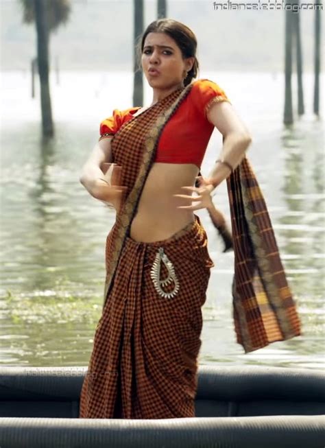 samantha sexy sari navel show rangasthalam hd caps pics