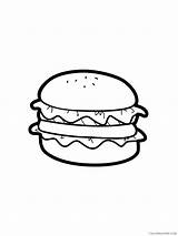 Hamburger Printable Kids Coloring4free sketch template