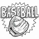 Baseball Coloring Pages Sports Sketch Vector Kids Drawing Sheets Mitt Teams Catcher Glove Logo Stock Illustration Printable Color Basketball Sport sketch template