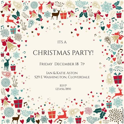 christmas party invitations    print