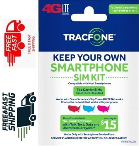 Tracfone Bring Your Own Phone Sim Card Kit Atandt Verizon And T Mobile