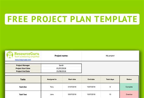 project plan template excel