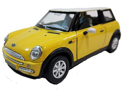 mini cooper yellow kinsmart    scale diecast model toy car amazonin home kitchen
