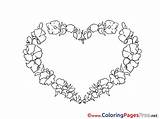 Coloring Wreath Printable Pages Flowers Valentine Valentines Sheet Title sketch template
