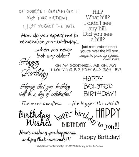 sentiments  clear stamps  sheet birthday joann