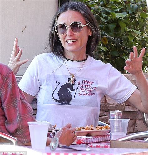 Demi Moore Shows Off Her Greying Locks As She Meals With Friend In Los
