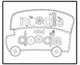 Doodle Noodle Bus Coloring Printable sketch template