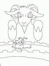 Gruff Goats Troll Coloringhome Colouring sketch template