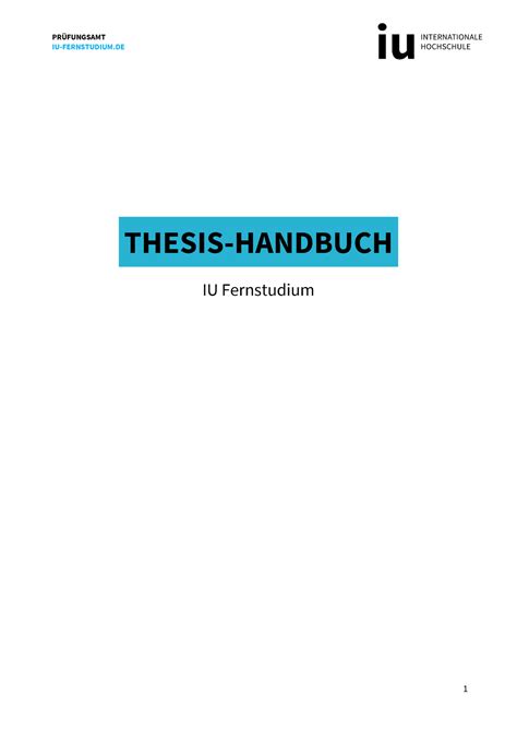 thesishandbuch des fernstudiums iu fernstudium thesis handbuch iu fernstudium iu fernstudium