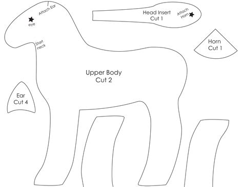printable  stuffed unicorn sewing pattern printable word searches