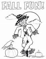 Coloring Pages Fall September Scarecrow Printable Fun Harvest Pumpkins Scarcrow Color Girl Print Scary Preschool Getcolorings Getdrawings Kids Adults Autumn sketch template