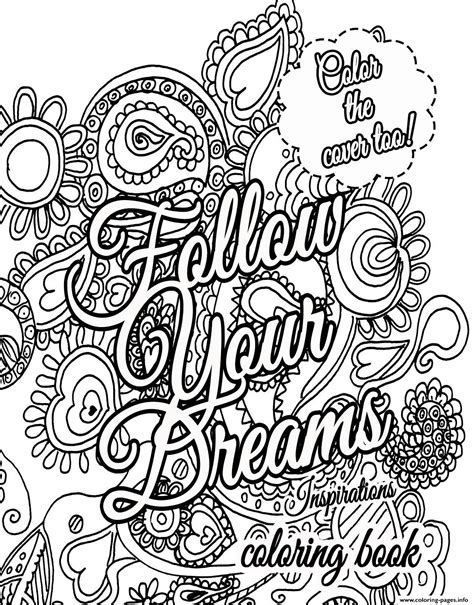 advanced quote  dream  adults coloring page printable