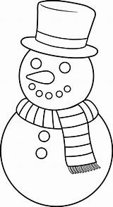 Snowman Christmas Clipart Outline Line Clip Drawing Coloring Pages Snow Man Cliparts Simple Cute Colorable Snowmen Sweetclipart Printable Templates Template sketch template