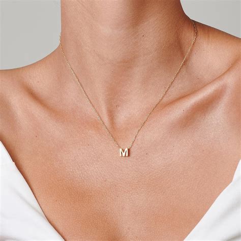 tiny gold initial necklace gold letter necklace gold initial etsy