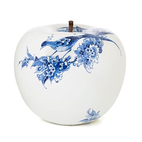 limited edition peacock hand painted apple  sabine struycken  royal delft  sale  pamono