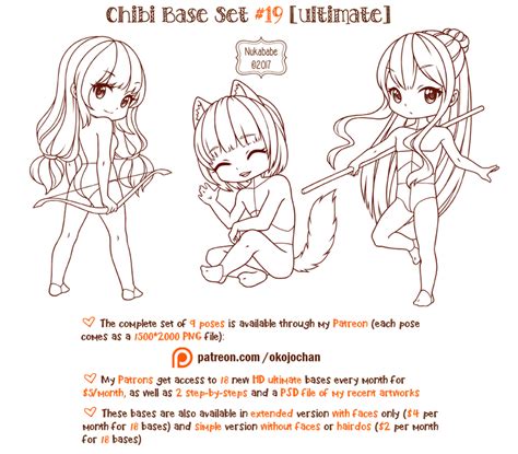 Chibi Pose Reference Ultimate Chibi Base Set 19 By