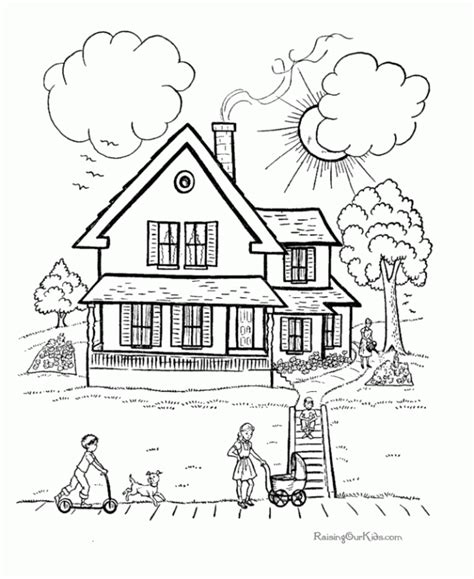 cartoon pictures  houses coloring home
