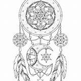 Pages Coloring Dream Catcher Dreamcatcher Adults Adult Mandala Colouring Moon Printable Catchers Mandalas Sheets Book Drawing Animal Painting Template Choose sketch template