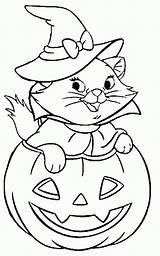 Halloween Coloring Pages Cat Printable Colouring Visit Pumpkin Disney sketch template