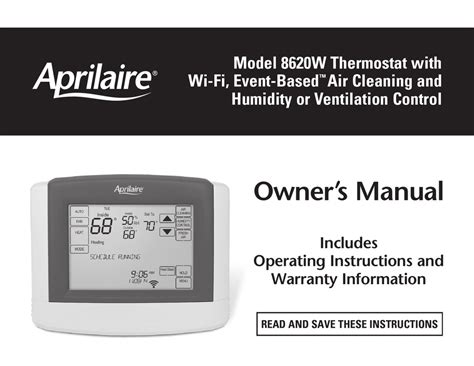 aprilaire  thermostat user manual