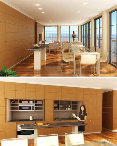 tiny meals  sophisticated small space concealed kitchens designs ideas  dornob