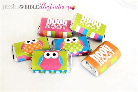 polka dot owls printable candy bar wrappers chocolate bar