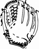 Glove Clipart Mitt Baseball Catcher sketch template