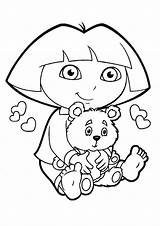 Dora Coloring Explorer Pages Printable Kids sketch template