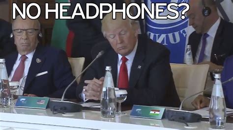 donald trump caught pretending to listen at g7 summit