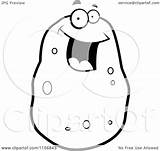 Potato Cartoon Happy Clipart Character Coloring Outlined Vector Thoman Cory Royalty sketch template
