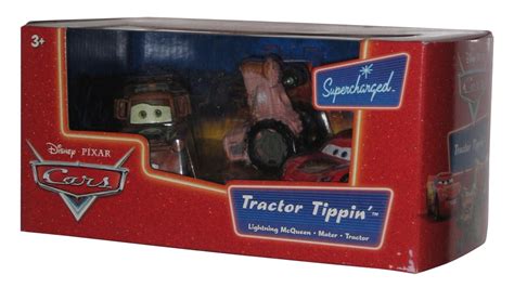 disney pixar cars  supercharged tractor tippin toy car set