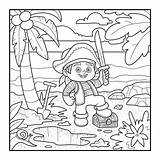 Pirate Treasure Coloring Chest Island Book Tropical Preview sketch template