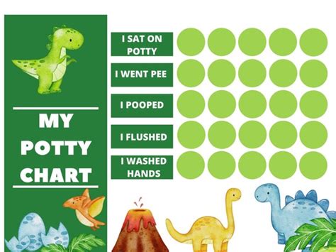 dinosaur potty chart printable  printable templates  nora