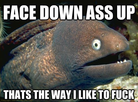 face down ass up thats the way i like to fuck bad joke eel quickmeme