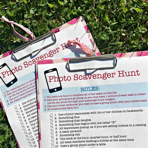 photo scavenger hunt for tweens free printable party game momof6