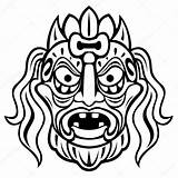 Mask Ancient Tribal Vector Mayan Premium Template Isolated Ceremony Coloring Pages Freeimages Stock Dreamstime Illustrations sketch template
