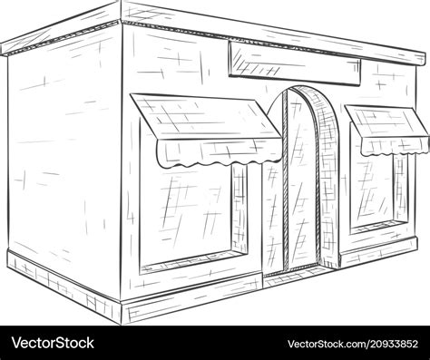 store front hand drawn sketch royalty  vector image