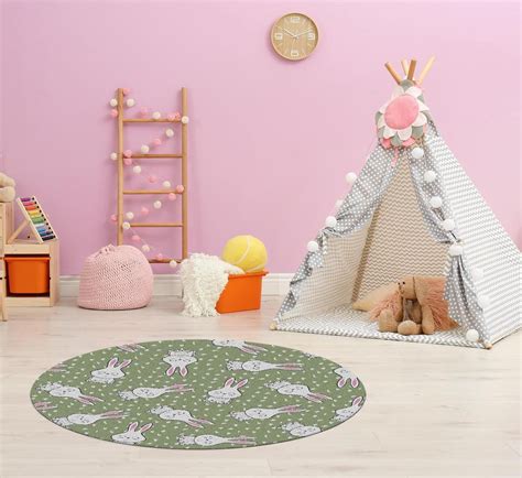 mat vloermat vloerkleed tapijt kind kinderkamer konijn rond wasbaar bolcom