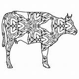 Cow Geometric Coloring Pages Animal Book Just Thecottagemarket sketch template