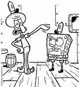 Spongebob Coloring Pages Squidward Printable Squarepants sketch template