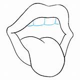 Mouth Tounge Outline Smiling Easydrawingguides Edgy Clipartmag sketch template