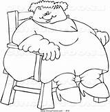 Coloring Pages Boob Fat Lady Printable Clipart Royalty Stock Getcolorings Circus Getdrawings Sitting Chair sketch template