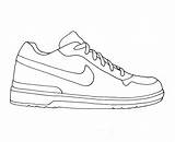 Nike Drawing Shoes Shoe Easy Coloring Running Pages Clipart Air Sketches Jordan Line sketch template