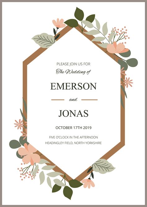 wedding invitation template cards printable  editable psd